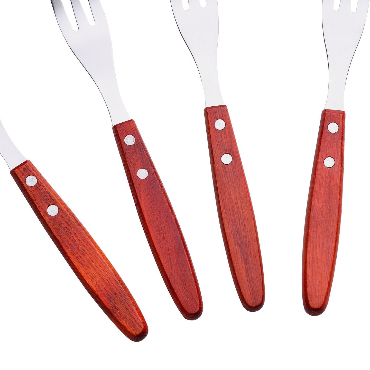 Set 4 Tenedores de mesa madera y acero inoxidable Bergner (4)